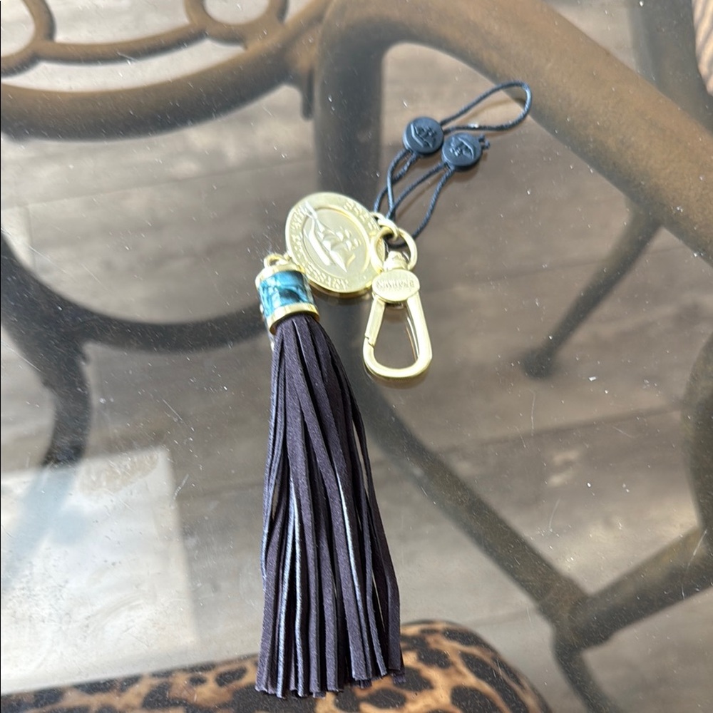 Brahmin 35th Anniversary Brown & Ivy Tassel Keychain
